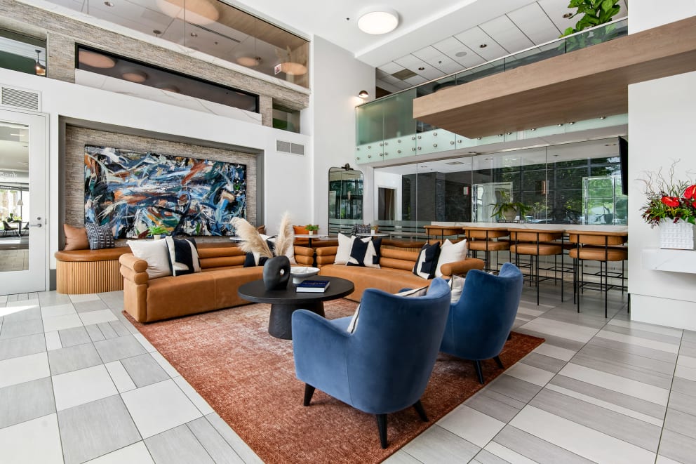 Welcoming lobby with five-star service from Bozzuto Management